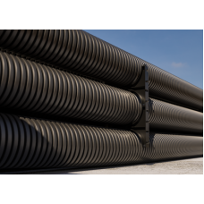 Двустенная труба ПНД гибкая для открытой прокладки д.63мм, SN13, ПВ-0, УФ, с протяжкой, в бухте 50м, цвет черный