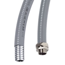 Металлорукав DN 35мм в гладкой ПВХ изоляции, Dвн 35,0 мм, Dнар 43,0, 25 м, цвет серый Металлорукав DN 35мм в гладкой ПВХ изоляции, Dвн 35,0 мм, Dнар 43,0, 25 м, цвет серый