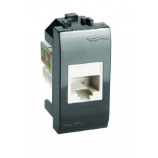 Ком.роз. RJ45 кат.6, 8P8C, Brava, черн., 1мод