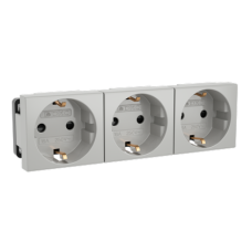 Тройная розетка Viva серая