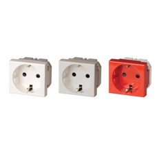 Розетка силовая 2Р+Е, со шторками, «Viva», 2 мод., серая