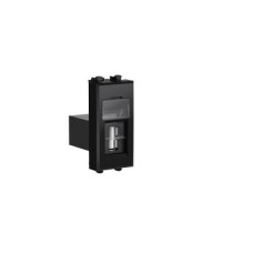 USB 2.0 розетка модульная, тип А-А, "Avanti", "Черный квадрат", 1 модуль