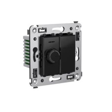 Диммер поворотный в стену, "Avanti", "Черный квадрат"