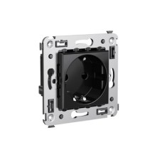 Розетка в стену, 2P+E, с з/ш, "Avanti", "Черный квадрат" Розетка в стену, 2P+E, с з/ш, "Avanti", "Черный квадрат"