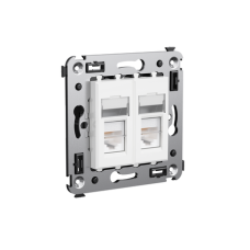 Компьютерная розетка RJ-45 в стену, кат.6 двойная,"Avanti", "Белое облако"