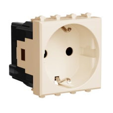 Розетка модульная, 2P+E, с з/ш, "Avanti", "Ванильная дымка", 2 модуля