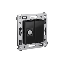 Розетка TV проходная в стену, "Avanti", "Черный квадрат" Розетка TV проходная в стену, "Avanti", "Черный квадрат"