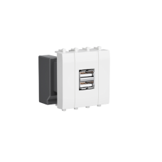 USB зарядное устройство модульное, "Avanti", "Белое облако", 2 модуля