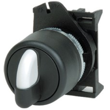 Переключатель на 3 положения с фиксацией стандартная ручка, зеленый Переключатель на 3 положения с фиксацией стандартная ручка, зеленый