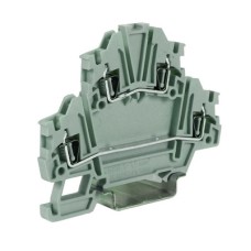 Клеммный зажим. Двухуровневый. Пружинный. 2,5 кв.мм. Оба уровня разомкнуты. Для установки электронных компонентов. Тип HMD.2N/X/GR.