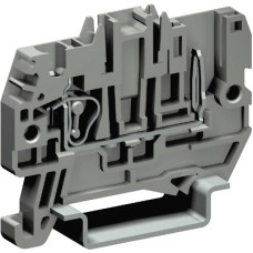 Пружинная проходная клемма со штыревым контактом. Серая. 2,5 кв. мм.