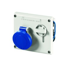Розетка панельная с механической блокировкой и верхним расположением разъема IP44 32А 2P+E 230В