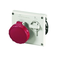 Розетка панельная с механической блокировкой и верхним расположением разъема IP67 32А 3P+E+N 400В