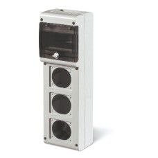 Корпус на 6 модулей и 3 поста с основанием 70х87 мм.