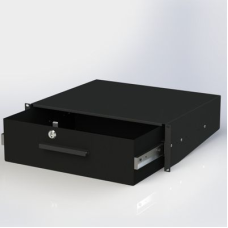 Ящик выдвижной с ключём 2U 300мм RAL9005