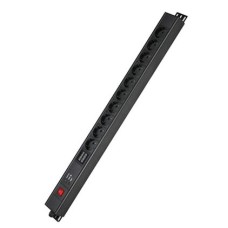 Блок распределения питания 0U 16A с защитой,выключателем и индикацией Вых:10ХSсhuko Вх:SchukoХ2.0м Блок распределения питания 0U 16A с защитой,выключателем и индикацией Вых:10ХSсhuko Вх:SchukoХ2.0м