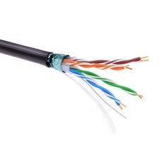 Информационный кабель экранированный F/UTP 4х2 CAT5E, PE, чёрный