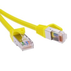 Патч-корд экранированный CAT5E F/UTP 4х2, LSZH, желтый, 0.5м Патч-корд экранированный CAT5E F/UTP 4х2, LSZH, желтый, 0.5м