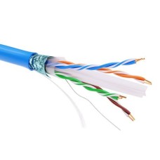 Информационный кабель экранированый F/UTP 4х2 CAT6, PVC, синий