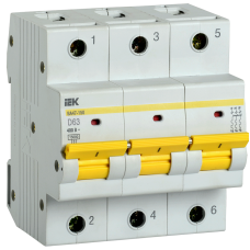 Авт. выкл. ВА47-150 3Р 63А 15кА х-ка D IEK Авт. выкл. ВА47-150 3Р 63А 15кА х-ка D IEK