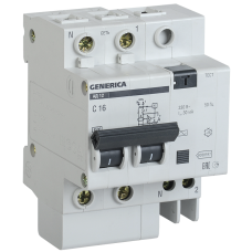 Диф.автомат АД12 2Р 25А 30мА GENERICA Диф.автомат АД12 2Р 25А 30мА GENERICA