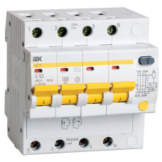 Диф. автомат АД14 4Р 16А 300мА ИЭК Диф. автомат АД14 4Р 16А 300мА ИЭК