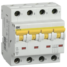 Авт.выкл. ВА 47-60 4Р 5А 6 кА х-ка С IEK Авт.выкл. ВА 47-60 4Р 5А 6 кА х-ка С IEK