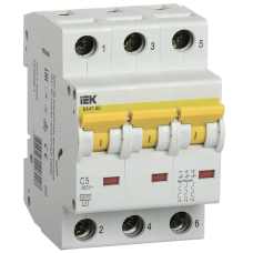 Авт.выкл. ВА 47-60 3Р 5А 6 кА х-ка С IEK