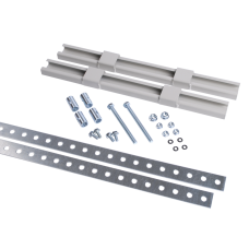 Комплект крепления металлокорпуса к столбу монтажной полосой
