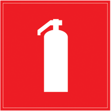 Самоклеящаяся этикетка: 150х150 мм, "Огнетушитель"
