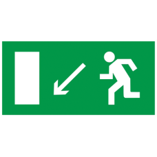 Самокл. этик. 200х100 мм "Напр.к эвак.вых. нал.вниз"