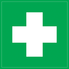 Самоклеящаяся этикетка: 150х150 мм, "Медицинская аптечка"