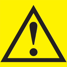 Самоклеящаяся этикетка: 150х150 мм, "Внимание опасность"