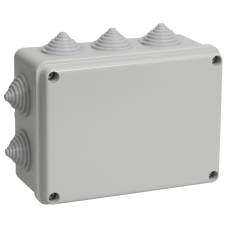 Коробка КМ41241 распаячная для о/п 150х110х70 мм IP44 (RAL7035, 10 гермовводов)