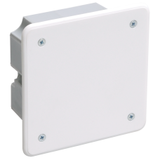 Коробка КМ41001 распаячная для твердых стен 92x92x45 (с саморезами, с крышкой)