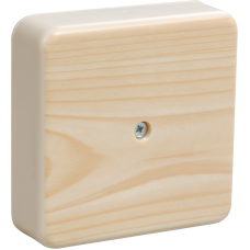 Коробка КМ41212-03 распаячная для о/п 75х75х20 мм светлое дерево (6 клемм 6мм2)