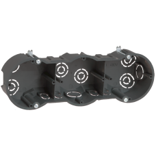 Коробка КМ40009 установочная 3х местная для твердых стен 212х70х45 (с саморезами)