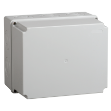 Коробка КМ41273 распаячная для о/п 240х195х165 мм IP44 (RAL7035, кабельные вводы 5 шт)