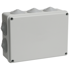 Коробка КМ41243 распаячная для о/п 190х140х70 мм IP44 (RAL7035, 10 гермовводов)