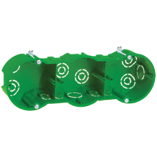 Коробка КМ40024 установочная 3 места d212х70x45 для полых стен (с саморезами и мет. лапками)