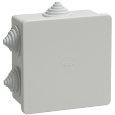 Коробка КМ41235 распаячная для о/п 85х85х40 мм IP44 (RAL7035, 6 гермовводов)