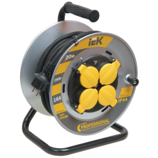 Катушка УК20 на мет с т/з 4 места 2Р+PЕ/20м КГ 3х1,5мм2 IP44 "Professional"