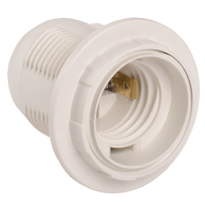 Ппл27-04-К12 Патрон пластик с кольцом, Е27, белый (50 шт), стикер на изделии, IEK