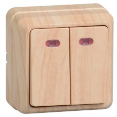 ВС20-2-1-ОС Выключатель 2кл с инд. 10А ОКТАВА (сосна) ВС20-2-1-ОС Выключатель 2кл с инд. 10А ОКТАВА (сосна)