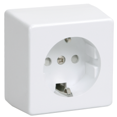 РС20-3-ББ Розетка одноместная с з/к для открытой установки "БРИКС" цвет: белый РС20-3-ББ Розетка одноместная с з/к для открытой установки "БРИКС" цвет: белый