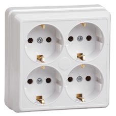 РС24-3-ОБ Розетка 4местн. с з/к 16А откр.уст. ОКТАВА (белый) РС24-3-ОБ Розетка 4местн. с з/к 16А откр.уст. ОКТАВА (белый)