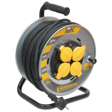 Катушка УК30 на мет с т/з 4 места 2Р+PЕ/30м КГ 3х1,5мм2 IP44 "Professional"