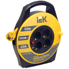 Катушка УК10 с т/з 4 места 2Р+PЕ/10м 3х1,0 мм2 "Industrial"