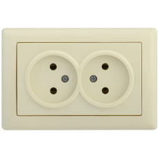 РС20-1-0-БК Розетка 2-ая без з/к 10А BOLERO кремовый IEK РС20-1-0-БК Розетка 2-ая без з/к 10А BOLERO кремовый IEK