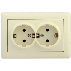 РС21-1-0-БК Розетка 2-ая с з/к 16А BOLERO кремовый IEK РС21-1-0-БК Розетка 2-ая с з/к 16А BOLERO кремовый IEK